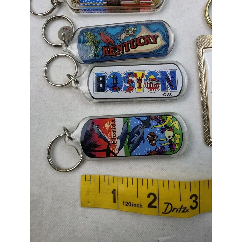 US States Travel Souvenir Keychains Lot (12 Pieces)